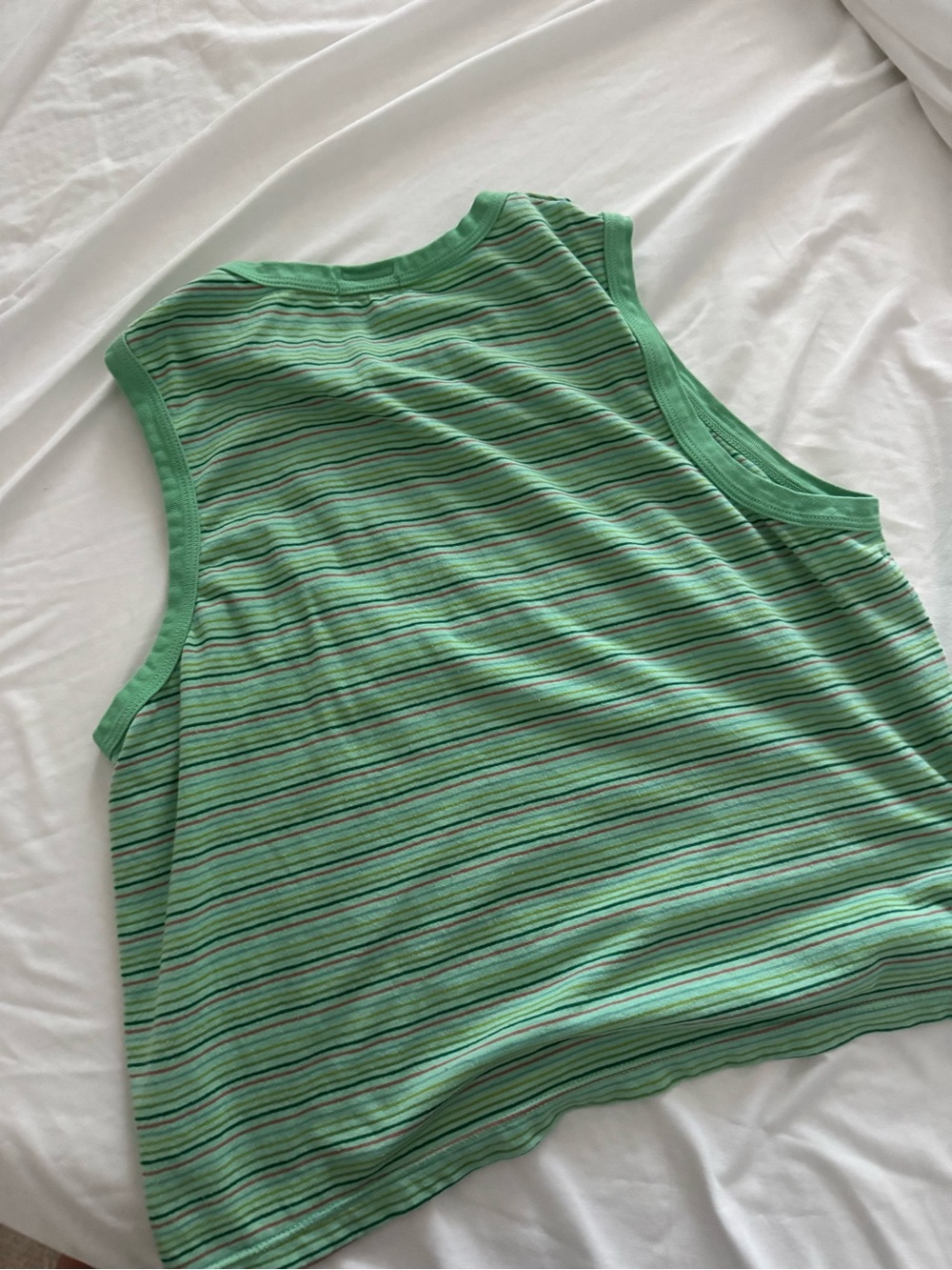 MOTHER Green Striped Ribbed Tank Top - Picture 4 of 4